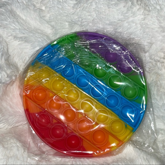 2 Pop it fidget toys poppers rainbow colors - Picture 3 of 3